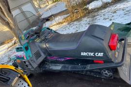 2001 Skidoo MXZ, 1996 Arctic Cat JAG, and trailer